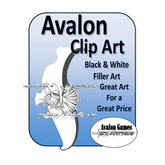 Avalon Clip Art, Black and White Filler Art
